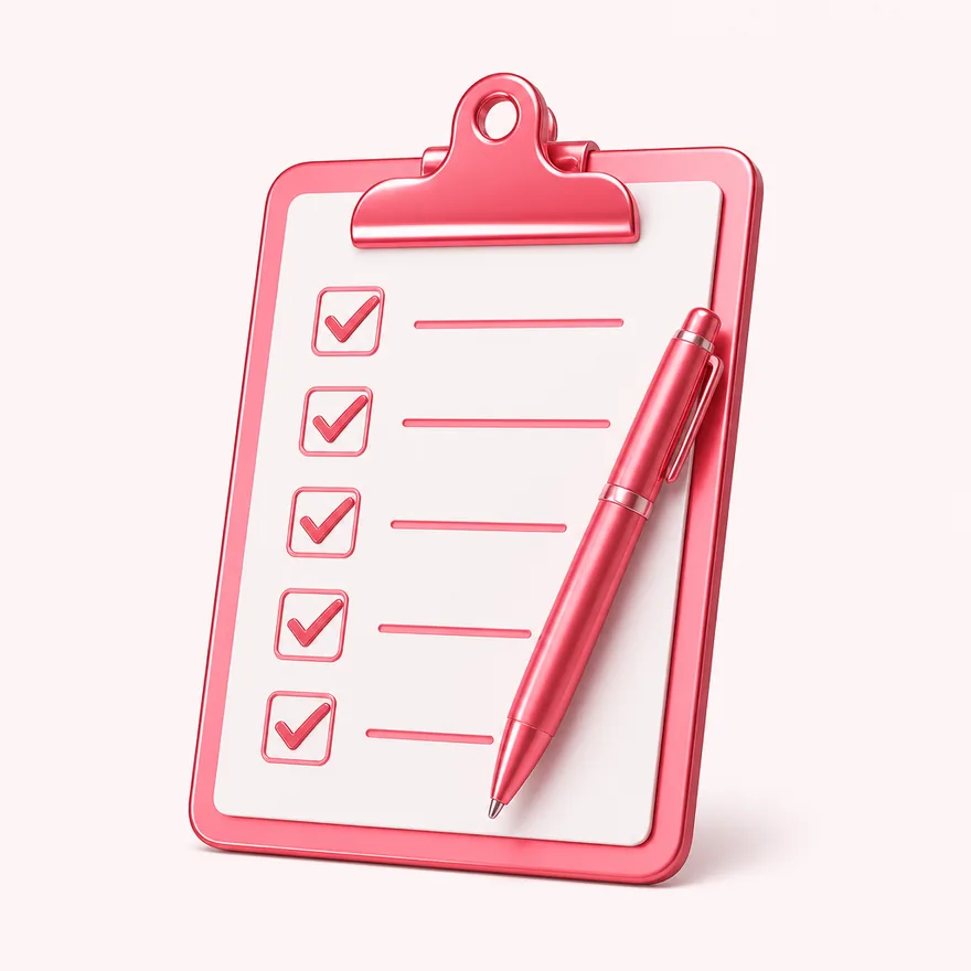 Clipboard checklist — Magic Red