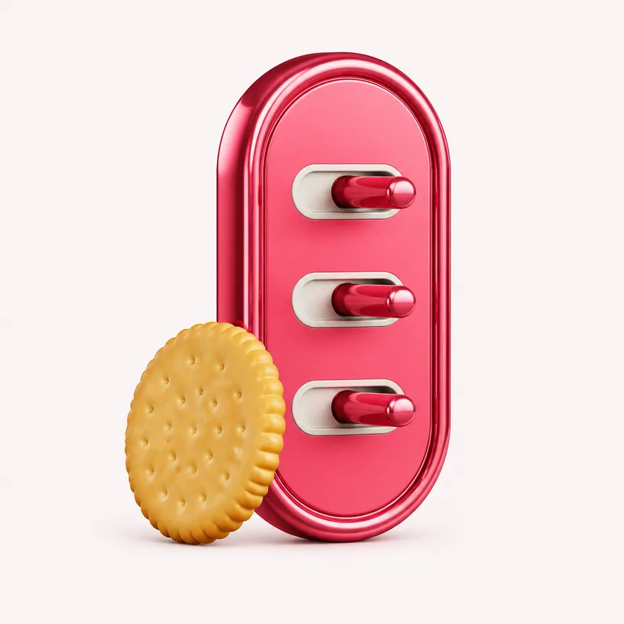 Biscuit with toggle panel — Magic Red
