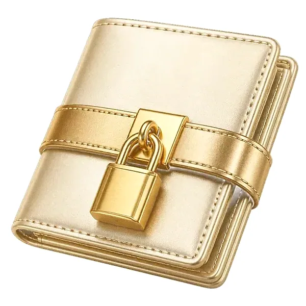 Locked leather wallet — Magic Red