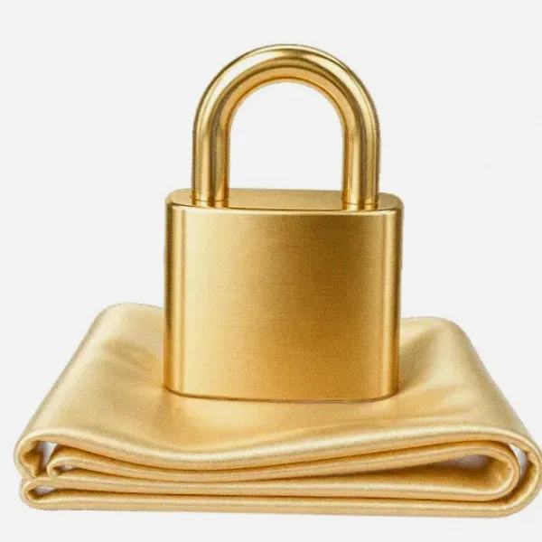 Padlock on folded cloth — Magic Red