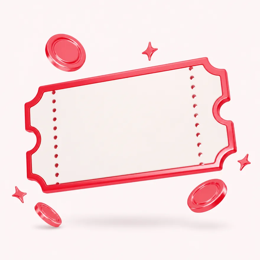 Blank coupon ticket — Magic Red
