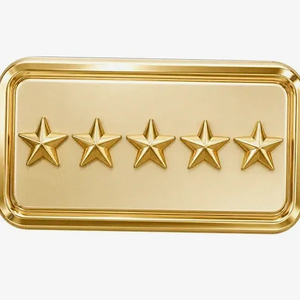 Five-star rating plaque — Magic Red