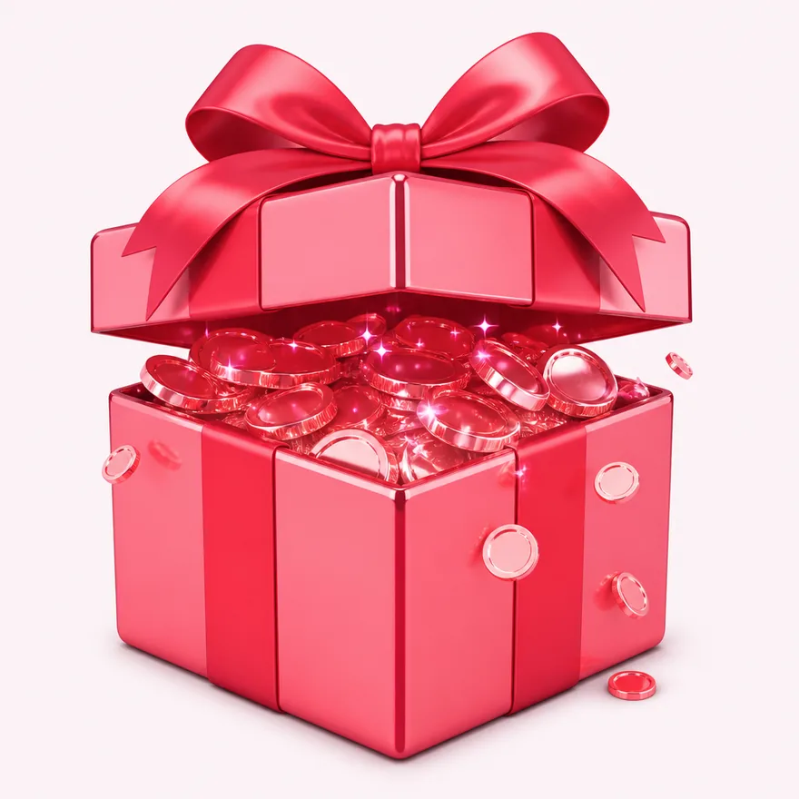 Ribbon-tied gift box — Magic Red