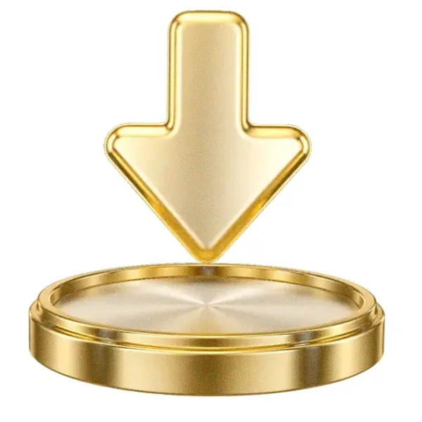 Downward arrow button — Magic Red