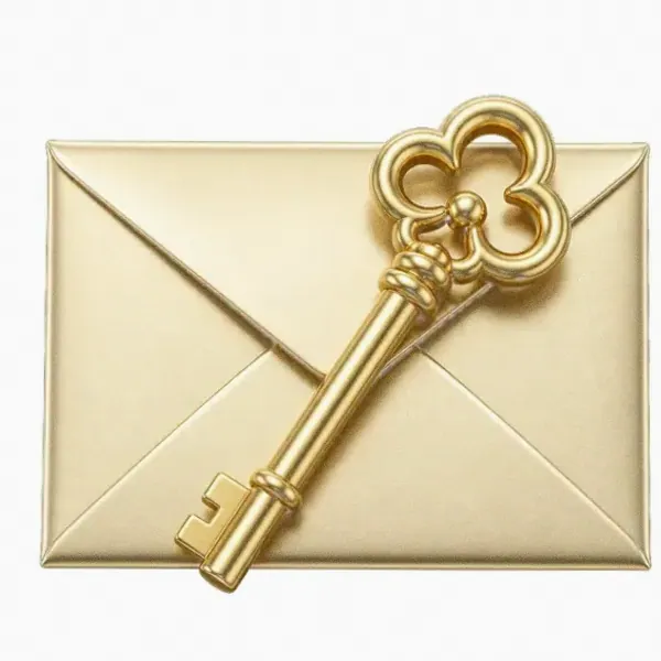 Key on envelope — Magic Red