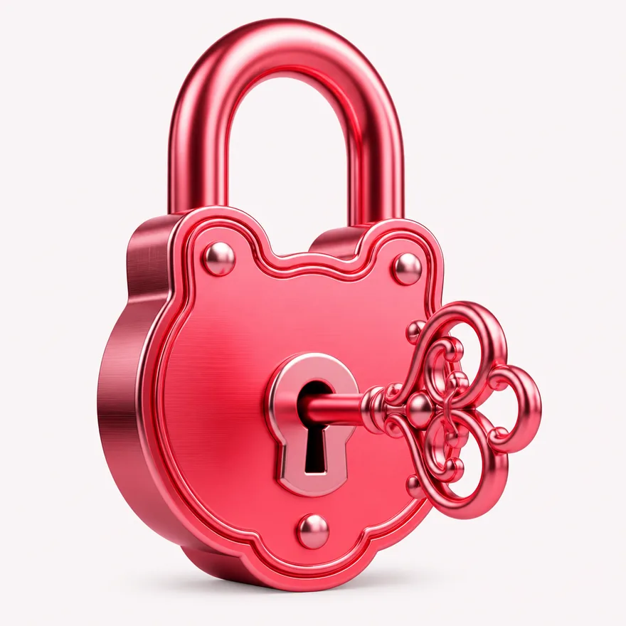 Padlock with key — Magic Red