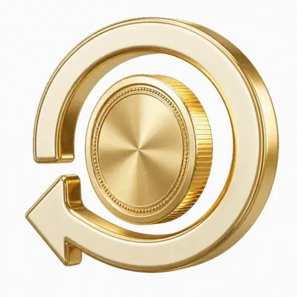 Coin with circular arrow — Magic Red